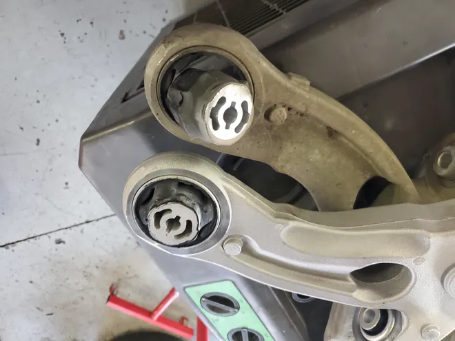 Worn control arm bushings